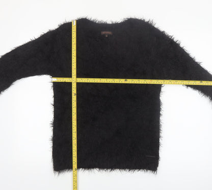 Adolfo Dominguez Women’s Black Fluffy Pullover Jumper Size S