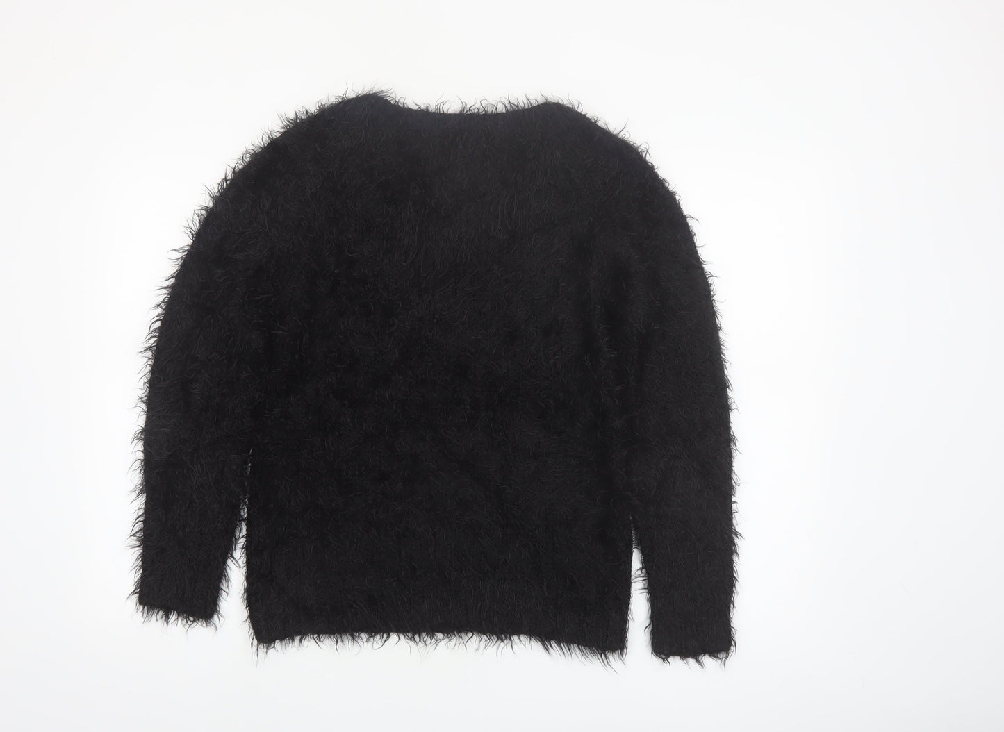 Adolfo Dominguez Women’s Black Fluffy Pullover Jumper Size S