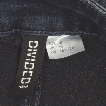 H&M Divided Women's Blue Denim High Rise Stretch Hot Pants Shorts Size 10
