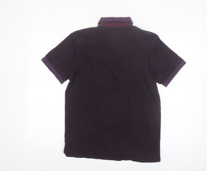 Ted Baker Men’s Purple Cotton Button-Down Polo Shirt Size M
