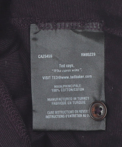 Ted Baker Men’s Purple Cotton Button-Down Polo Shirt Size M