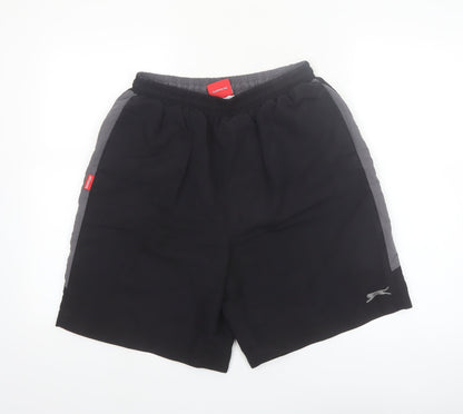 Slazenger Men's Black L Sports Shorts Polyester Elastic Waist