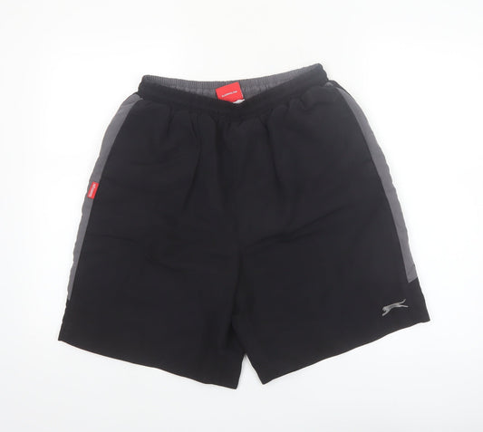 Slazenger Men's Black L Sports Shorts Polyester Elastic Waist