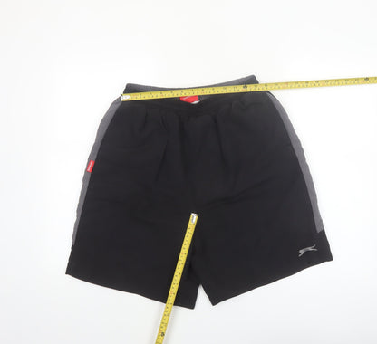 Slazenger Men's Black L Sports Shorts Polyester Elastic Waist
