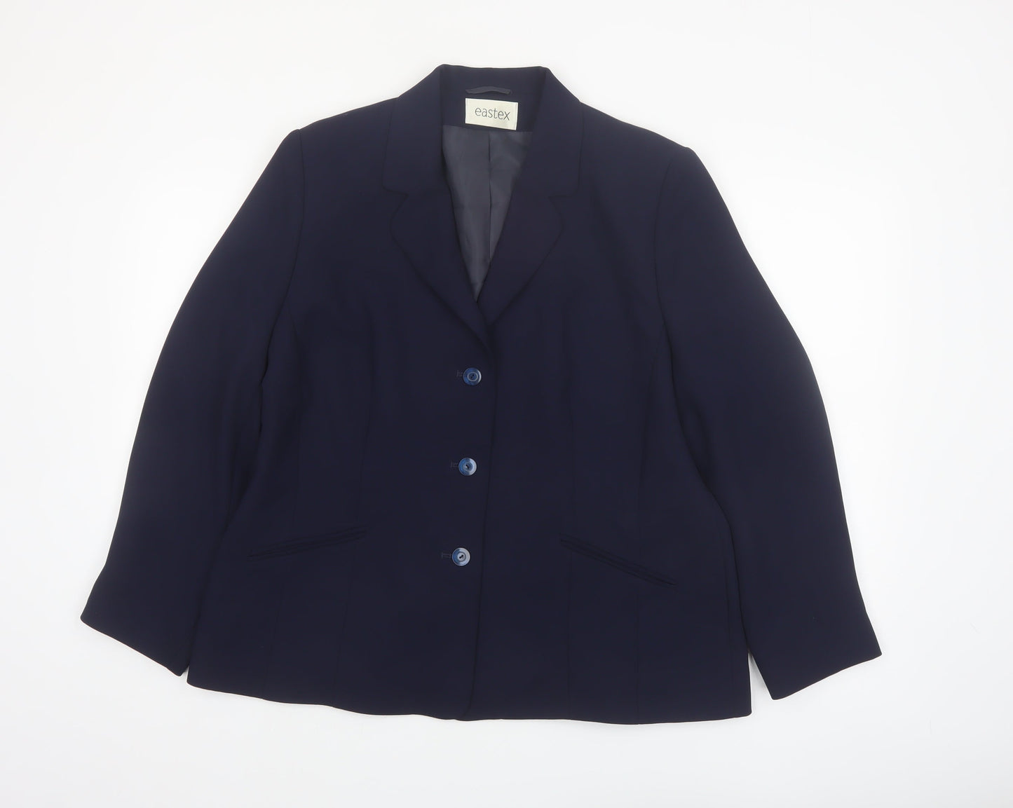 Eastex Women's Blue Size 16 Tailored Classic Single-Breasted Blazer