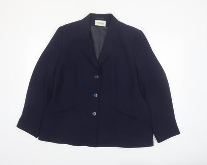 Eastex Women's Blue Size 16 Tailored Classic Single-Breasted Blazer