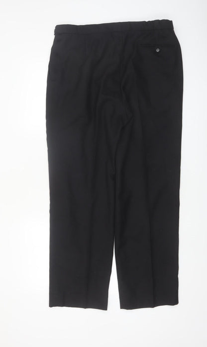 Marks and Spencer St Michael Men’s Black 36x31 Wool Blend Pleated Dress Pants