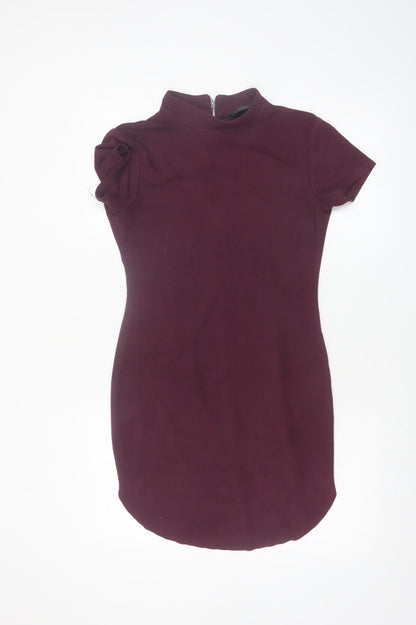 AX Paris Women's Purple Short Sleeve Bodycon Dress Size 10