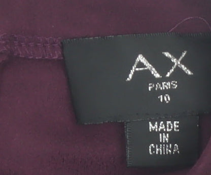 AX Paris Women's Purple Short Sleeve Bodycon Dress Size 10