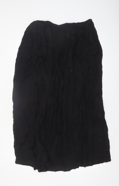 La Redoute Women Black Viscose Blend Midi Skirt Size 14