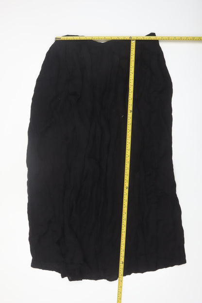 La Redoute Women Black Viscose Blend Midi Skirt Size 14