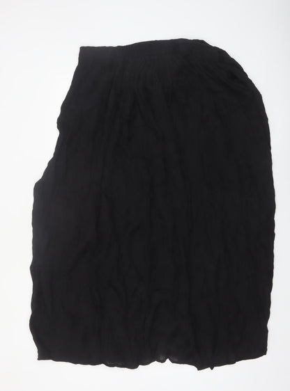 La Redoute Women Black Viscose Blend Midi Skirt Size 14