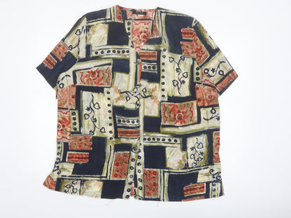 Plus Collections Women’s Multicoloured Geometric Tunic Blouse Size 20