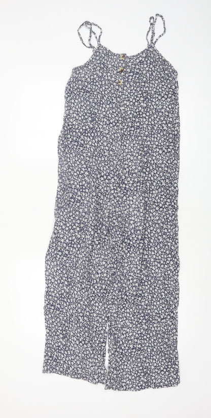 Accessorize Women's Navy Floral Jumpsuit UK 8 Sleeveless Summer Playsuit