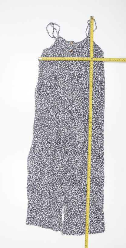 Accessorize Women's Navy Floral Jumpsuit UK 8 Sleeveless Summer Playsuit