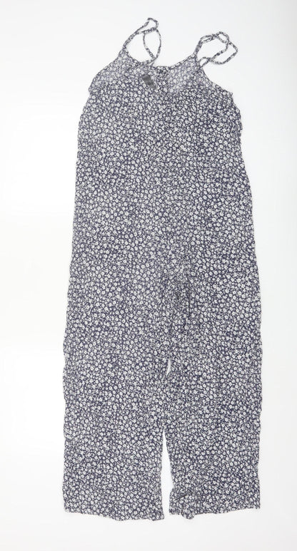 Accessorize Women's Navy Floral Jumpsuit UK 8 Sleeveless Summer Playsuit
