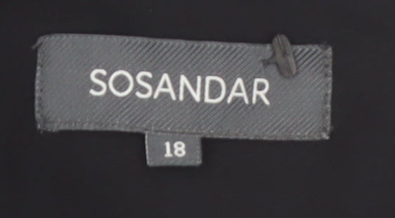 Sosandar Women Blue Animal Print V-Neck Knee Length Dress Size 18