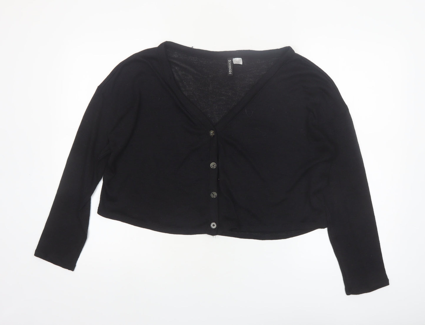 H&M Divided Women's Black V-Neck Button Cardigan Size M