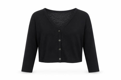 H&M Divided Women's Black V-Neck Button Cardigan Size M