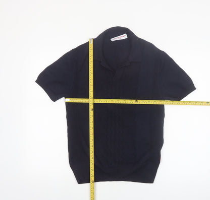 Orlebar Brown Men's Blue Merino Silk Polo Knit Jumper M