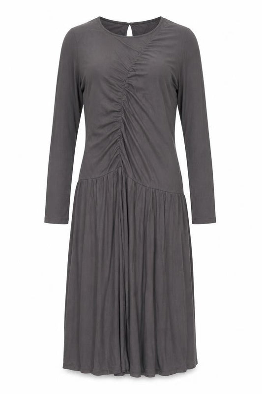 Marks & Spencer Women Grey Size 12 Midi Fit & Flare Dress