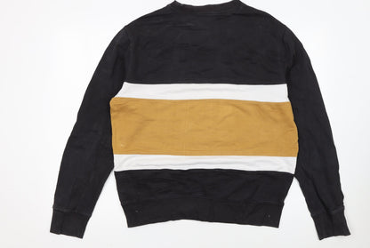 Timberland Womens Black Colourblock Sweatshirt M Regular Fit Cotton
