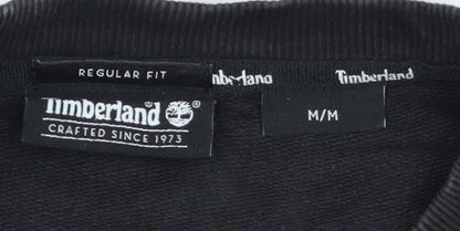 Timberland Womens Black Colourblock Sweatshirt M Regular Fit Cotton