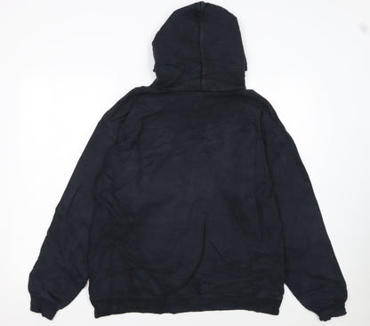 Thrasher Men's Black Pullover Hoodie M Flame Logo Skate Fleece