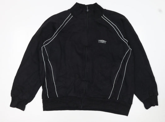Umbro Men's Black L Track Jacket Full Zip Lightweight Sportswear