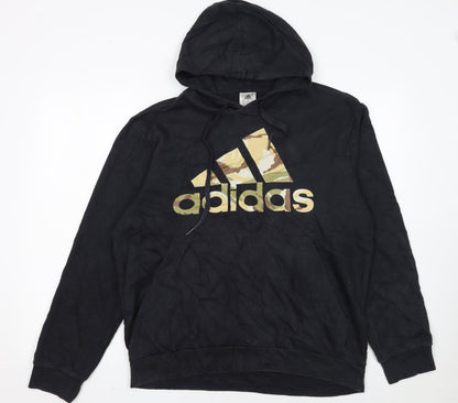 Adidas Men's Black Camouflage Logo Pullover Hoodie Size L