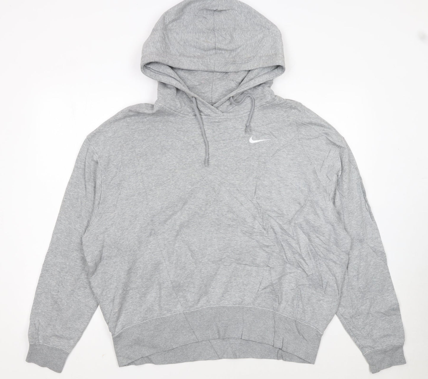 Nike Women’s Grey Pullover Hoodie Medium Cotton Blend Drawstring