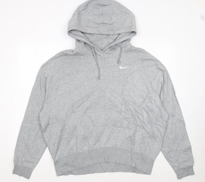 Nike Women’s Grey Pullover Hoodie Medium Cotton Blend Drawstring