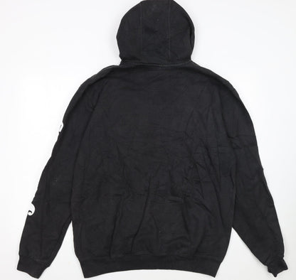 Carhartt Men's Black Pullover Hoodie Medium Loose Fit Logo Sleeve