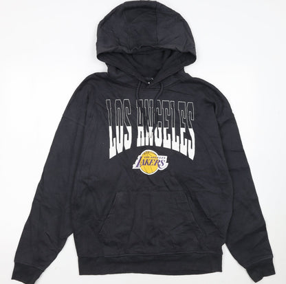 NBA Los Angeles Lakers Black Hoodie Women 2XS Pullover Cotton Blend