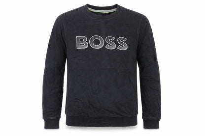 BOSS Men's Black Sweatshirt Medium Crew Neck Pullover Logo