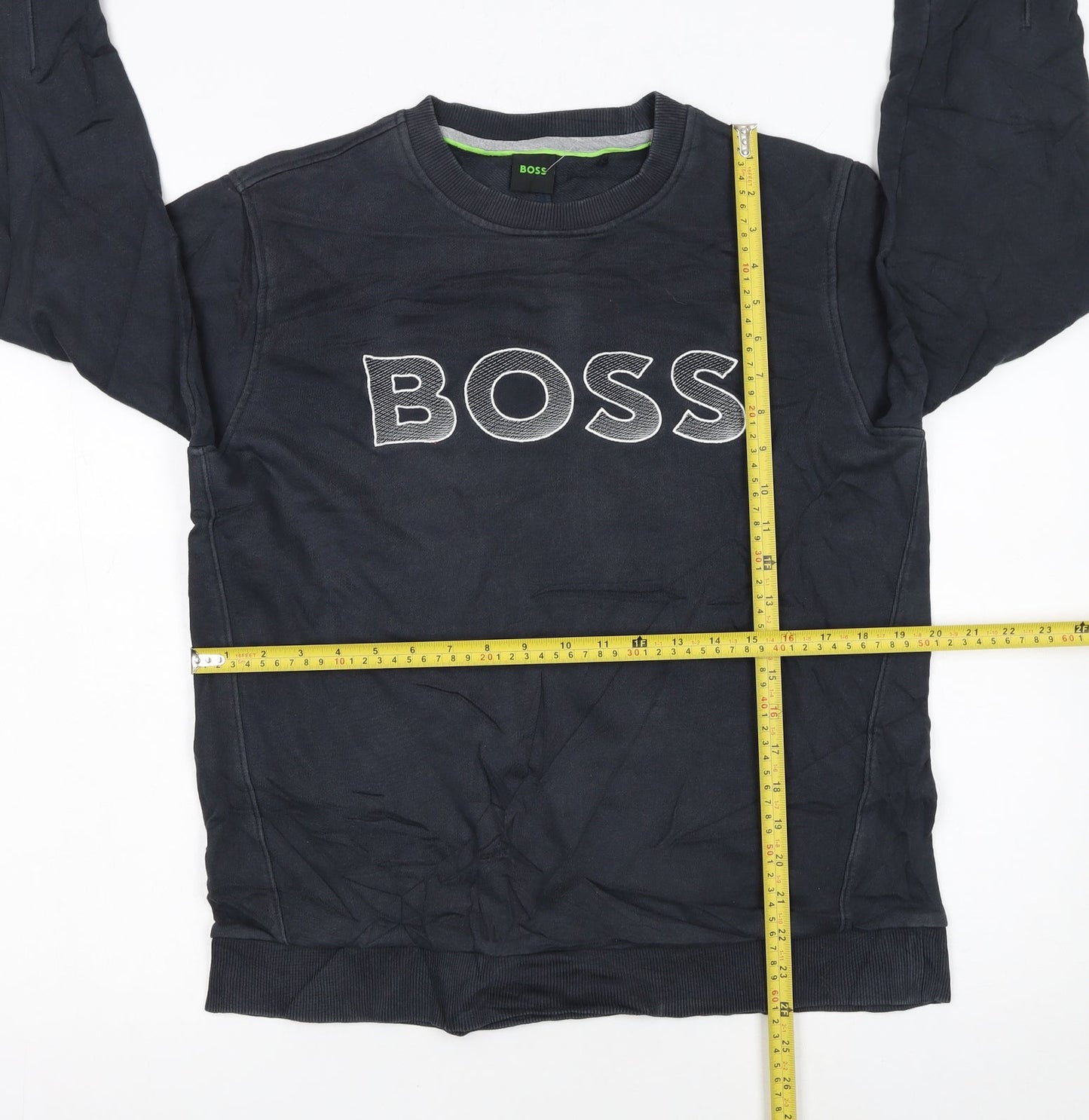BOSS Men's Black Sweatshirt Medium Crew Neck Pullover Logo