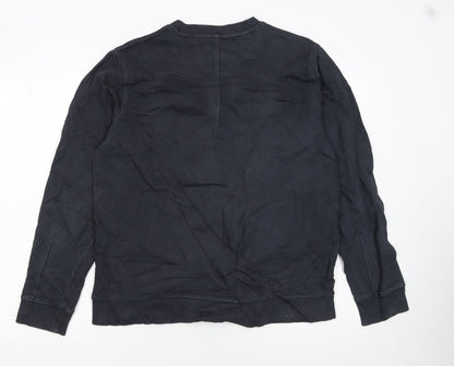 BOSS Men's Black Sweatshirt Medium Crew Neck Pullover Logo