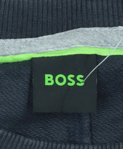 BOSS Men's Black Sweatshirt Medium Crew Neck Pullover Logo