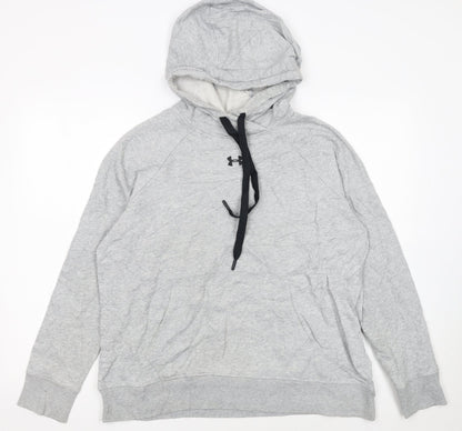 Under Armour Womens Grey Loose Fit Pullover Hoodie Size L