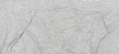 Adidas Men's Grey Pullover Hoodie L Logo Fleece Sweatshirt