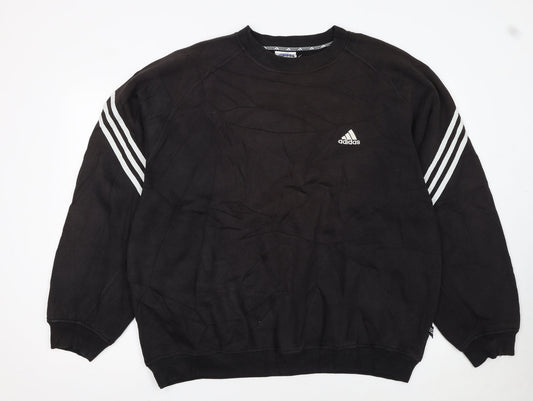 Adidas Men’s Black 2XL Pullover Crew Neck Sweatshirt