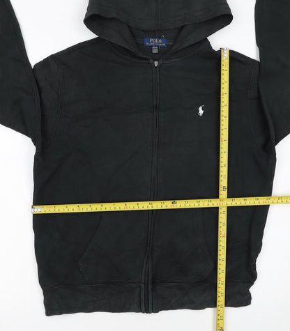 Polo Ralph Lauren Boys Black Full Zip Hoodie Size 18-20 Cotton Blend