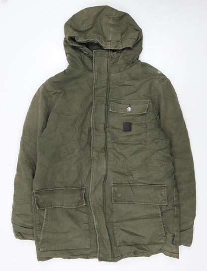 DC Shoes Men's Green Cotton Parka Jacket Hooded L