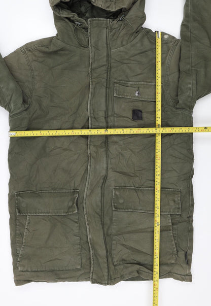 DC Shoes Men's Green Cotton Parka Jacket Hooded L