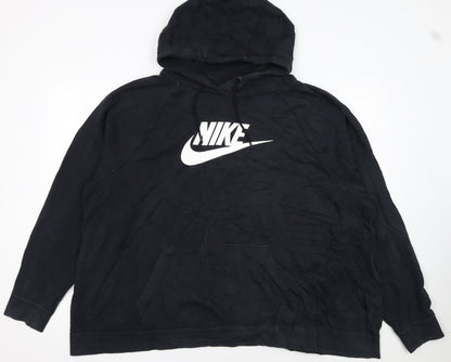 Nike Mens Black 2XL Pullover Hoodie with Logo Graphic