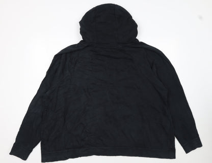 Nike Mens Black 2XL Pullover Hoodie with Logo Graphic