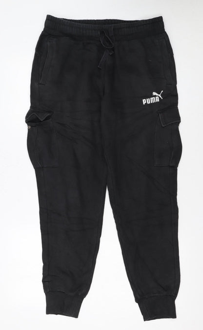 Puma Men's Black Cargo Jogger Trousers Size M