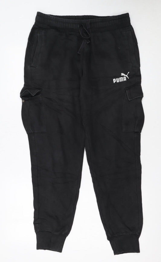 Puma Men's Black Cargo Jogger Trousers Size M