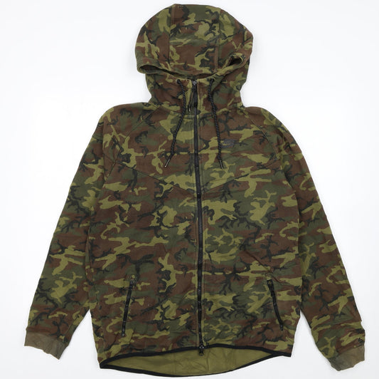 Nike Men's Green Camouflage Full Zip Hoodie Size L