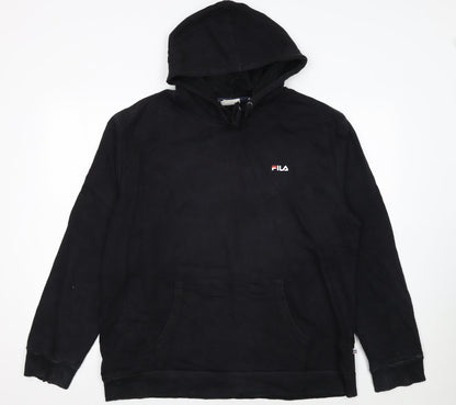 Fila Men’s Black XL Pullover Hoodie Classic Logo Fleece Sweatshirt